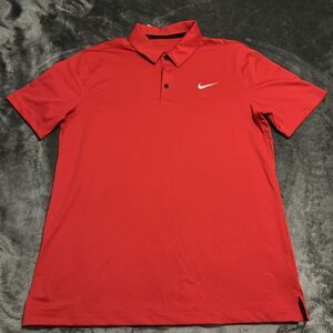 Medium Nike Dri-FIT Men's Football Red Polo Athletic Shirt CT4581-657